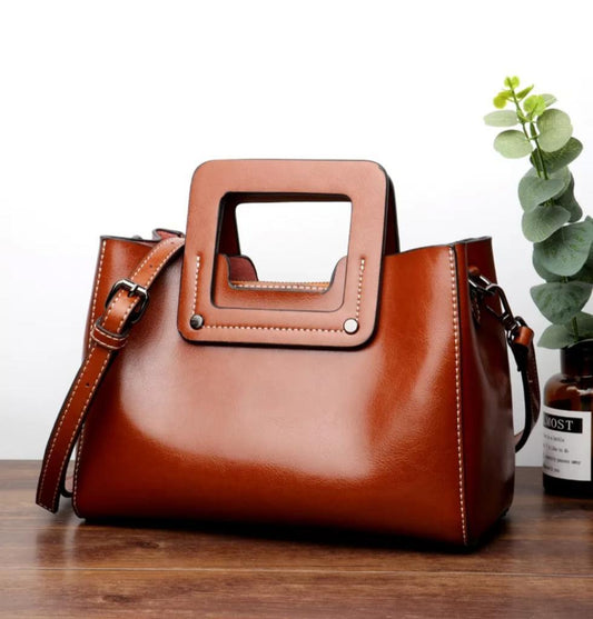 MDC Women's Brown Leather Handbag